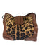 Dolce & Gabbana Brown & Multi Leather Canvas Cheetah Logo Pewter Hardware Bag Brown & Multi / Medium