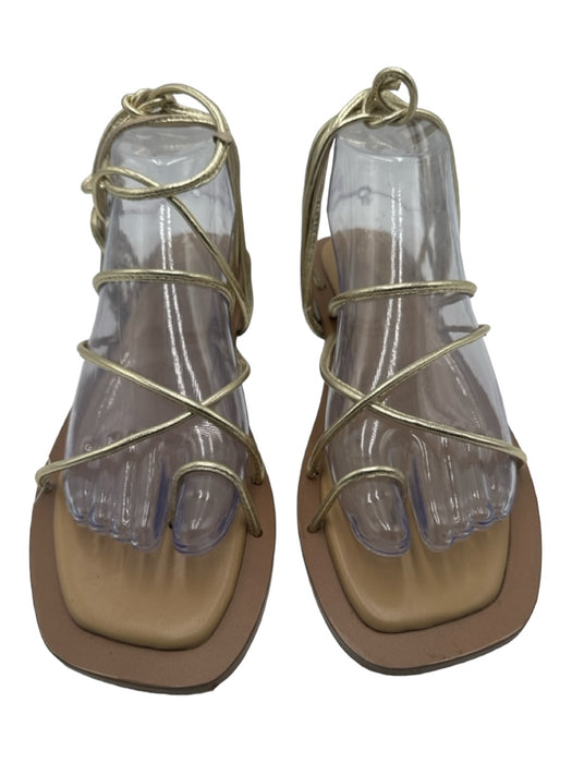 Seychelles Shoe Size 9 Gold & Beige Leather Strappy Gladiator Sandal Shoes Gold & Beige / 9