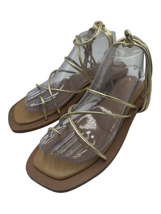 Seychelles Shoe Size 9 Gold & Beige Leather Strappy Gladiator Sandal Shoes Gold & Beige / 9