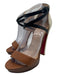 Christian Louboutin Shoe Size 9 Tan & Creme & Black Leather Python Stacked Shoes Tan & Creme & Black / 9