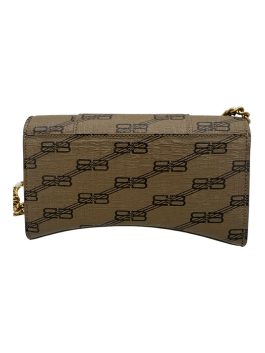 Balenciaga Taupe Coated Leather Monogram Magnetic Close Chain Bag Taupe