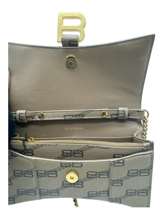 Balenciaga Taupe Coated Leather Monogram Magnetic Close Chain Bag Taupe