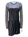 House of CB Size S Black Poly Blend Mesh Metallic Empire Waist Gathered Dress Black / S