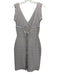 Herve Leger Size M Beige Rayon Blend Bandage V Neck Above Knee Dress Beige / M