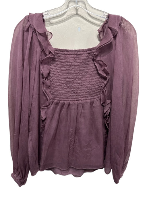 Sunday in Brooklyn Size XS Mauve Purple Polyester Shirred Ruffle Top Mauve Purple / XS
