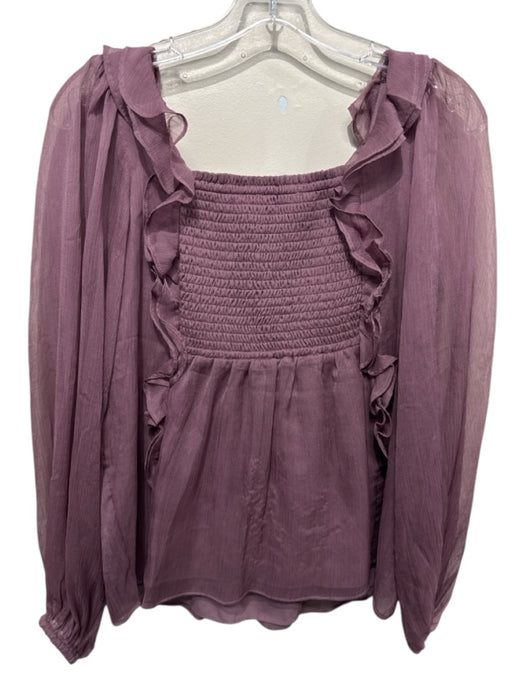 Sunday in Brooklyn Size XS Mauve Purple Polyester Shirred Ruffle Top Mauve Purple / XS