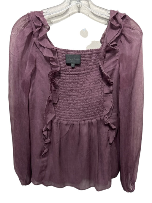 Sunday in Brooklyn Size XS Mauve Purple Polyester Shirred Ruffle Top Mauve Purple / XS