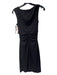 David Meister Size 4 Black Polyester Cowl Neck Cap Sleeve Ruched side Dress Black / 4