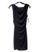 David Meister Size 4 Black Polyester Cowl Neck Cap Sleeve Ruched side Dress Black / 4