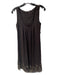 Elie Tahari Size XS Brown Silk Round Neck Sleeveless Beaded Lined Dress Brown / XS