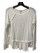 Rebecca Taylor Size S White Modal Long Sleeve Round Neck Seam Detail Top White / S