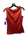 Armani Collezioni Size 6 Red Silk U Neck Sleeveless Ruffle Detail Side Zip Top Red / 6