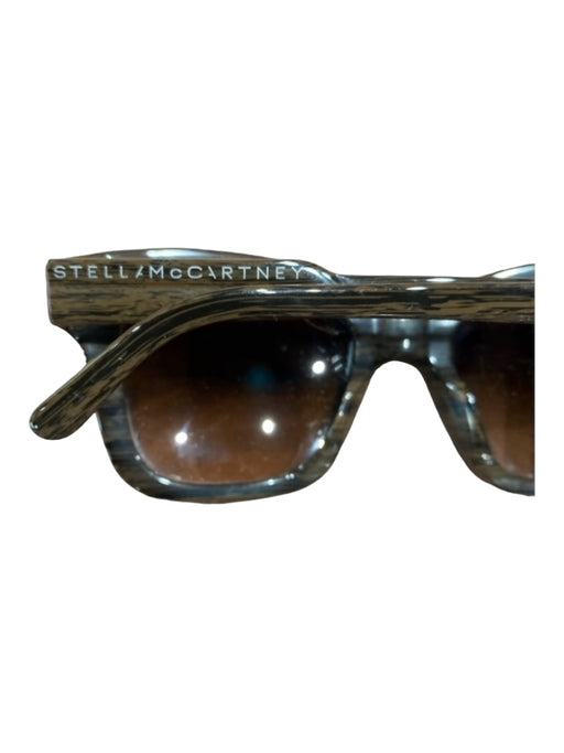 Stella McCartney Brown Plastic Tinted Wood Style Wide Band Sunglasses Brown