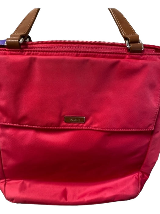 Tumi Pink & Brown Nylon Top Zipper Exterior Pocket Crossbody Strap Bag Pink & Brown / M