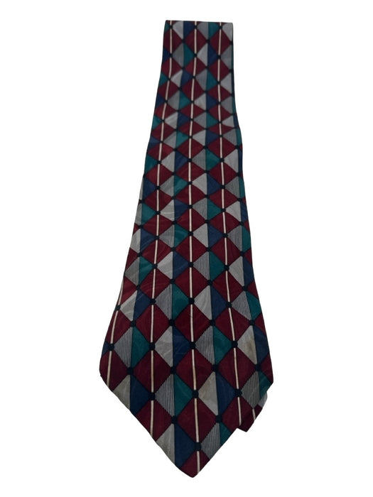 Valentino Red & Blue Silk Abstract Men's Ties