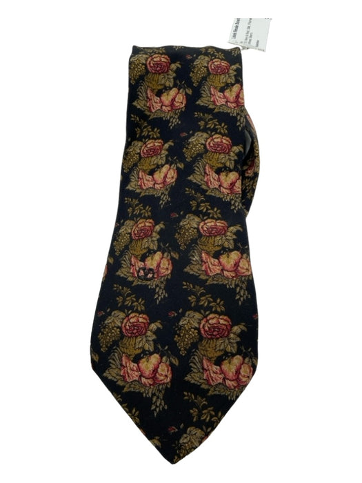 Valentino AS IS Navy & Red Silk Floral Men's Ties