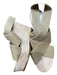 Donald Pliner Shoe Size 8 Tan Fabric Wedge Criss Cross Open Toe Platform Shoes Tan / 8