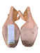 Prada Shoe Size 37 Tobacco Leather Peep Toe Ankle Buckle Wood Heel Wedge Shoes Tobacco / 37