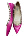Valentino Shoe Size 41 Magenta Leather Flat Pointed Toe Spike Grommet Shoes Magenta / 41