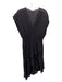 IRO Size 36 Black Cotton Blend Sheer Layered V Neck drop shoulder Dress Black / 36