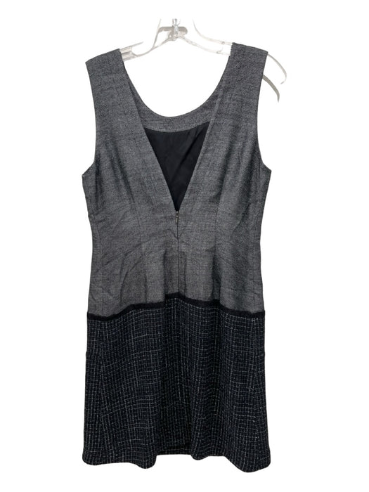 theysken's theory Size 6 Black & White Cotton Blend Heathered tweed V Back Dress Black & White / 6