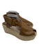 Celine Shoe Size 41 Brown & Tan Leather Upper Ankle Buckle Peep Toe Espadrille Brown & Tan / 41