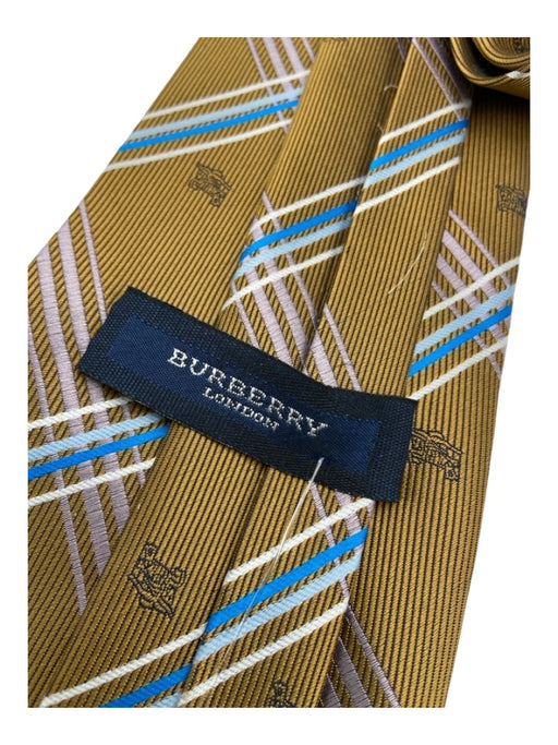 Burberry Gold & Blue Silk Plaid Men's Ties