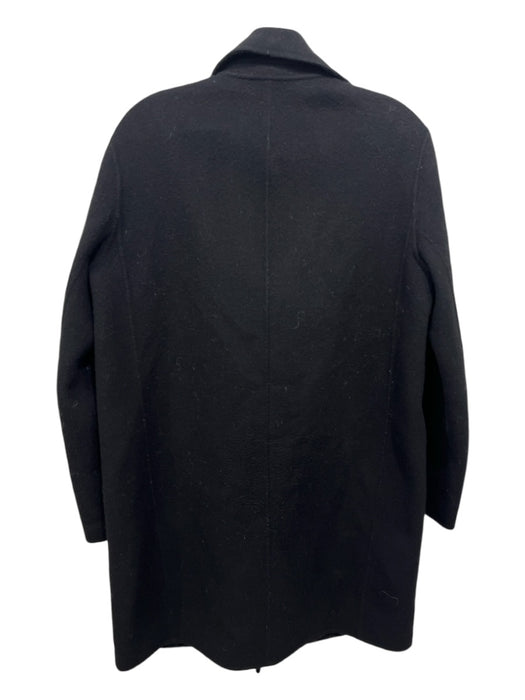 Theory Size S Black Wool Snap Knee Length Coat Black / S