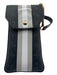 India Hicks Black & Gray Coated Canvas Stripe Snap Crossbody Chain Strap Bag Black & Gray / Small