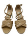 Jimmy Choo Shoe Size 38.5 Beige Patent Leather Criss Cross Ankle Buckle Sandals Beige / 38.5