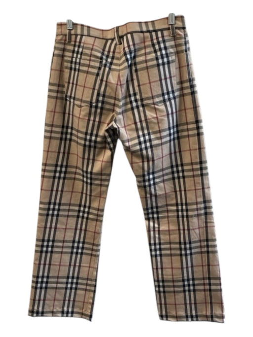 Burberry Size 8 Tan, Black & Red Cotton Blend Plaid 5 Pocket Zip Fly Pants Tan, Black & Red / 8