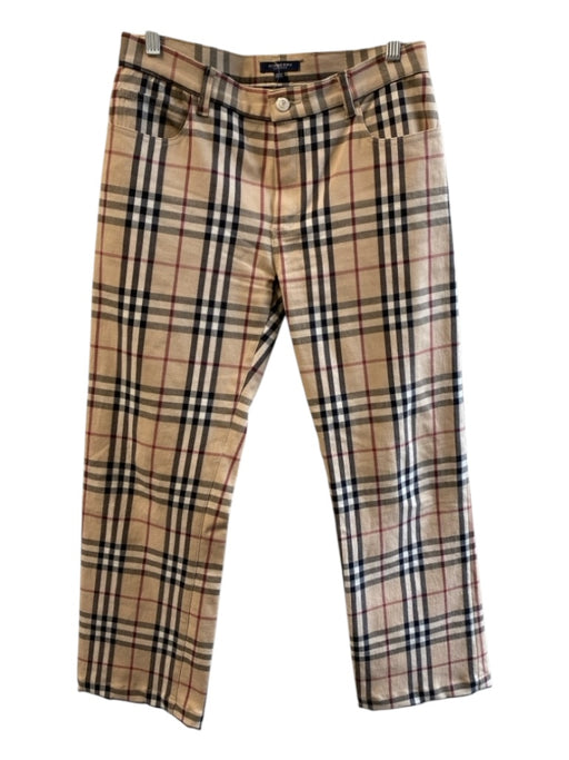 Burberry Size 8 Tan, Black & Red Cotton Blend Plaid 5 Pocket Zip Fly Pants Tan, Black & Red / 8