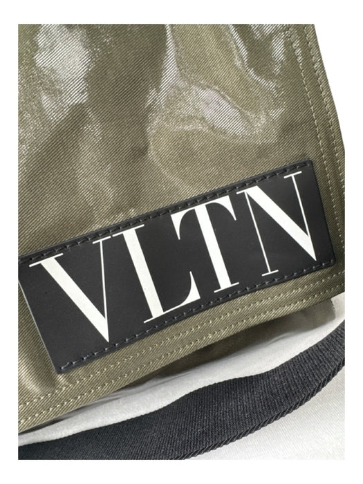 Valentino Garavani Olive Green Coated Canvas Silver Hardware Messenger Bag Bag Olive Green / XL