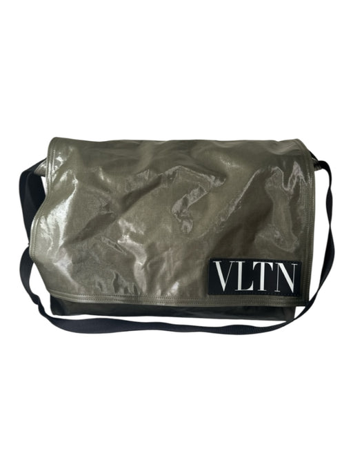 Valentino Garavani Olive Green Coated Canvas Silver Hardware Messenger Bag Bag Olive Green / XL