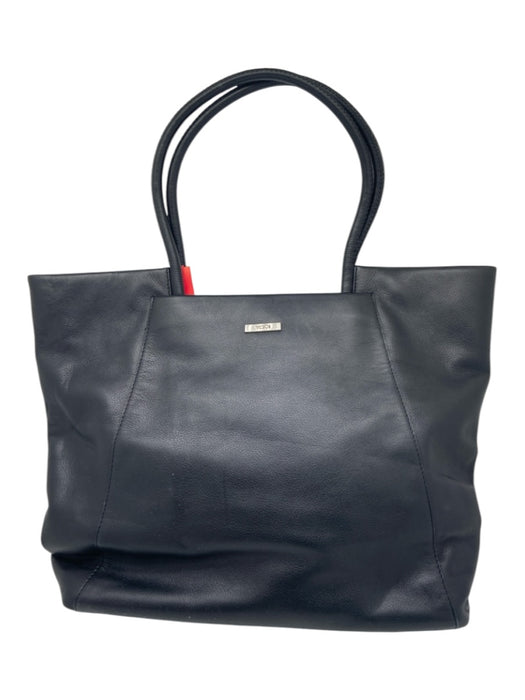 Tumi Black Leather Two Handle Tote Zip Top Feet Bag Black / M