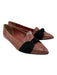 Burberry Shoe Size 37 Mauve Pink & Black Patent Leather Knot Detail Driver Flats Mauve Pink & Black / 37