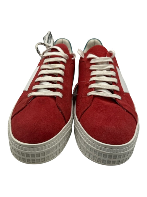 Off White Shoe Size 44 Red & White Canvas Solid Sneaker Men's Shoes 44