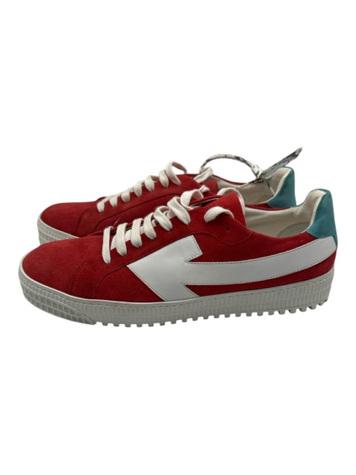 Off White Shoe Size 44 Red & White Canvas Solid Sneaker Men's Shoes 44