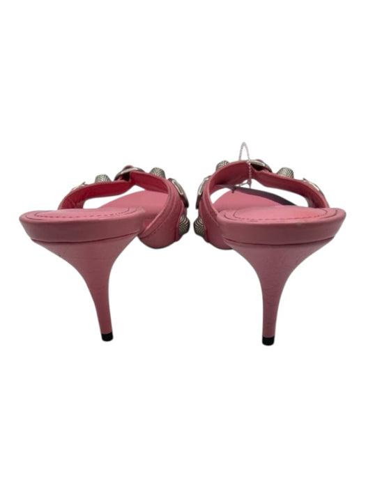 Balenciaga Shoe Size 39.5 Pink Leather open toe Studs Low Heel Mule Pumps Pink / 39.5