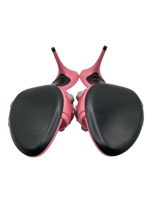 Balenciaga Shoe Size 39.5 Pink Leather open toe Studs Low Heel Mule Pumps Pink / 39.5