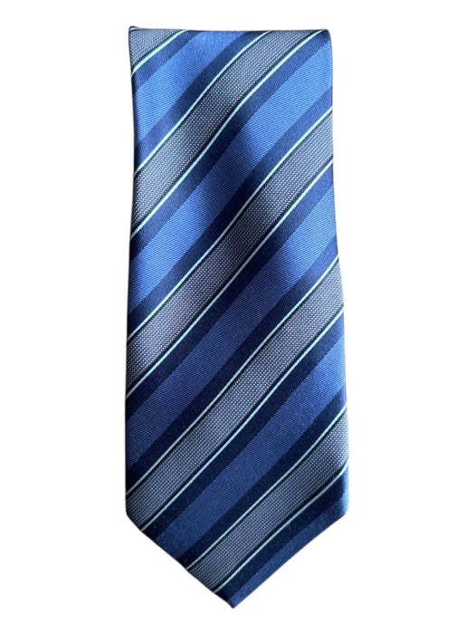 Zegna Blue & Navy Synthetic Silk Men's Ties Blue & Navy