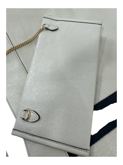 Gucci White, Red, Navy Blue Patent Leather Web Stripe Tote Shoulder Chain Bag White, Red, Navy Blue / XL