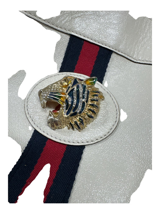Gucci White, Red, Navy Blue Patent Leather Web Stripe Tote Shoulder Chain Bag White, Red, Navy Blue / XL