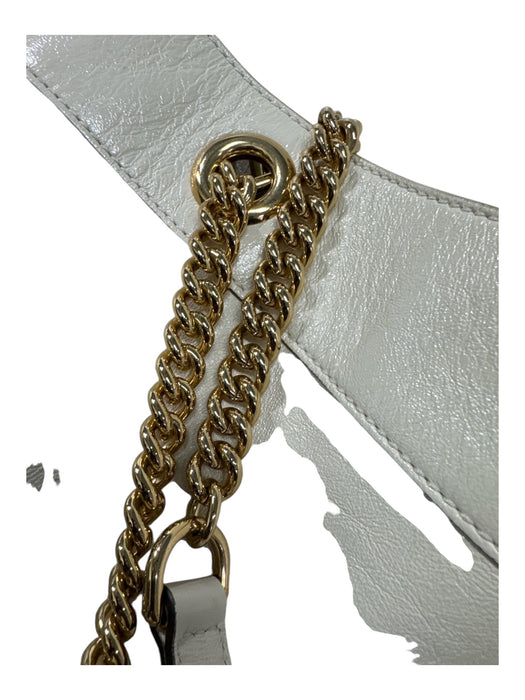 Gucci White, Red, Navy Blue Patent Leather Web Stripe Tote Shoulder Chain Bag White, Red, Navy Blue / XL