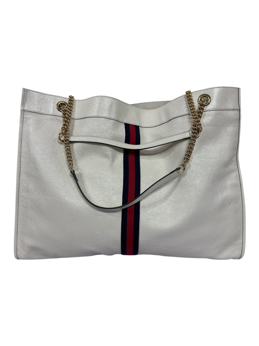 Gucci White, Red, Navy Blue Patent Leather Web Stripe Tote Shoulder Chain Bag White, Red, Navy Blue / XL