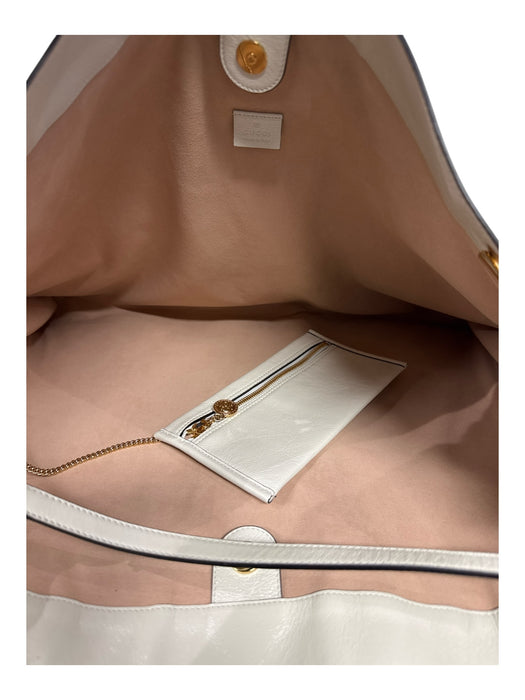 Gucci White, Red, Navy Blue Patent Leather Web Stripe Tote Shoulder Chain Bag White, Red, Navy Blue / XL