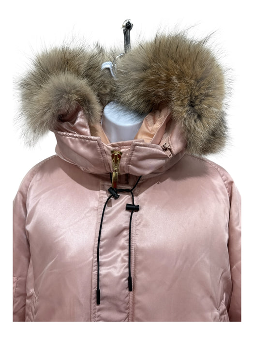 Canada Goose Size XL Peach Pink Nylon Goose Down Zip Coyote fur Puffer Coat Peach Pink / XL