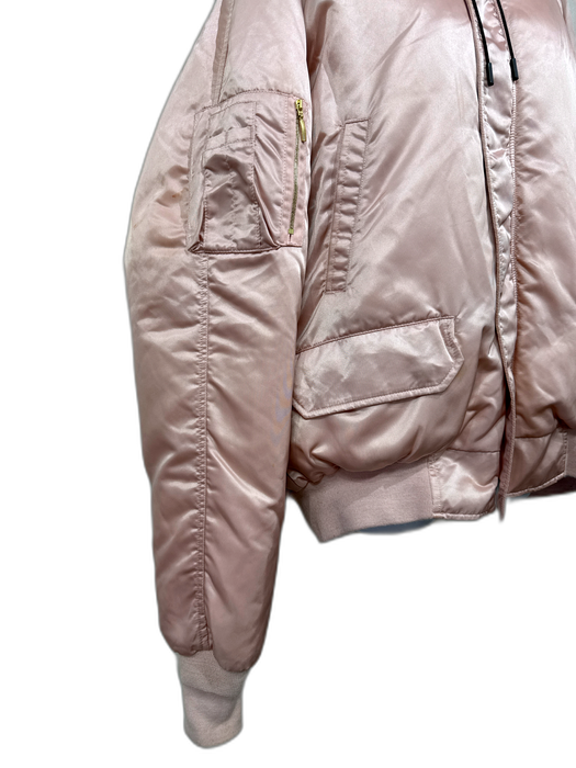 Canada Goose Size XL Peach Pink Nylon Goose Down Zip Coyote fur Puffer Coat Peach Pink / XL