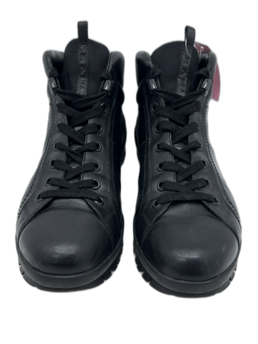 Prada Shoe Size 10 Black Leather Solid Sneaker Men's Shoes Black / 10