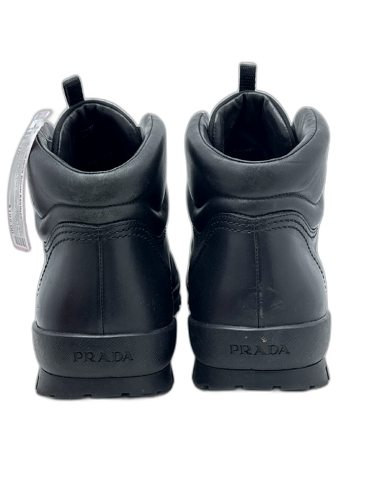 Prada Shoe Size 10 Black Leather Solid Sneaker Men's Shoes Black / 10